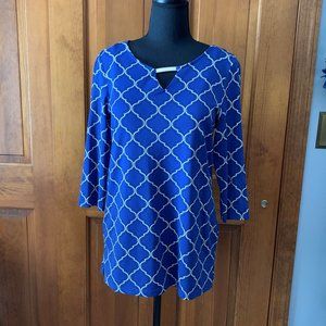 Charter Club Woman's Tunic, Medium, Blue & White